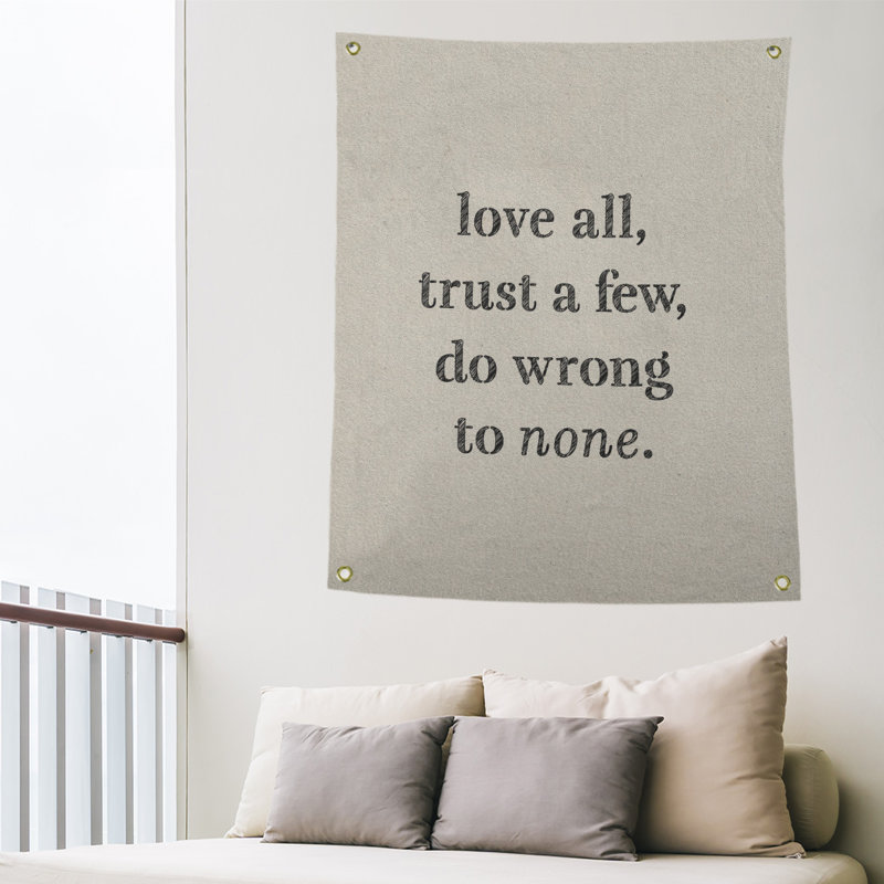 Polyester Tapestry, 36" H x 26" W, White/Black