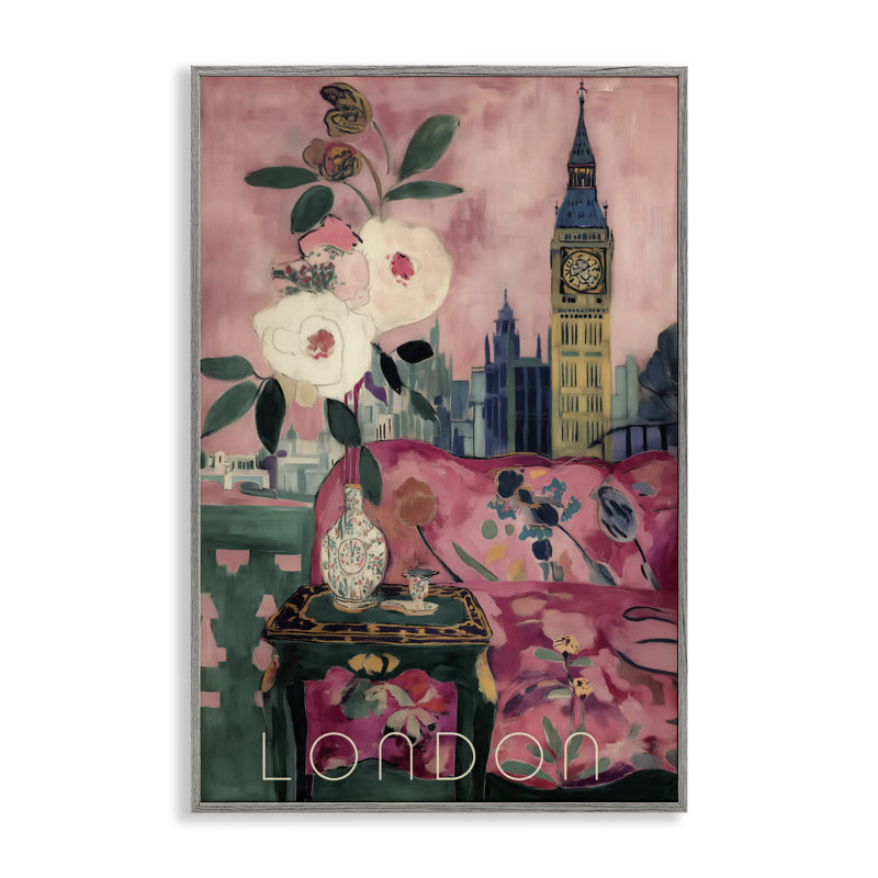 «London Spring Blossoms», estampe numérique, conception par Annabelle Hall, H 18 po x l 12 po, Estampe numérique Farmhouse