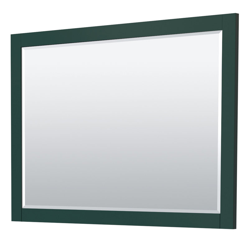 Base de meuble-lavabo simple autoportante de 47,25 po avec miroir de 46 po Miranda, Vert foncé / argent
