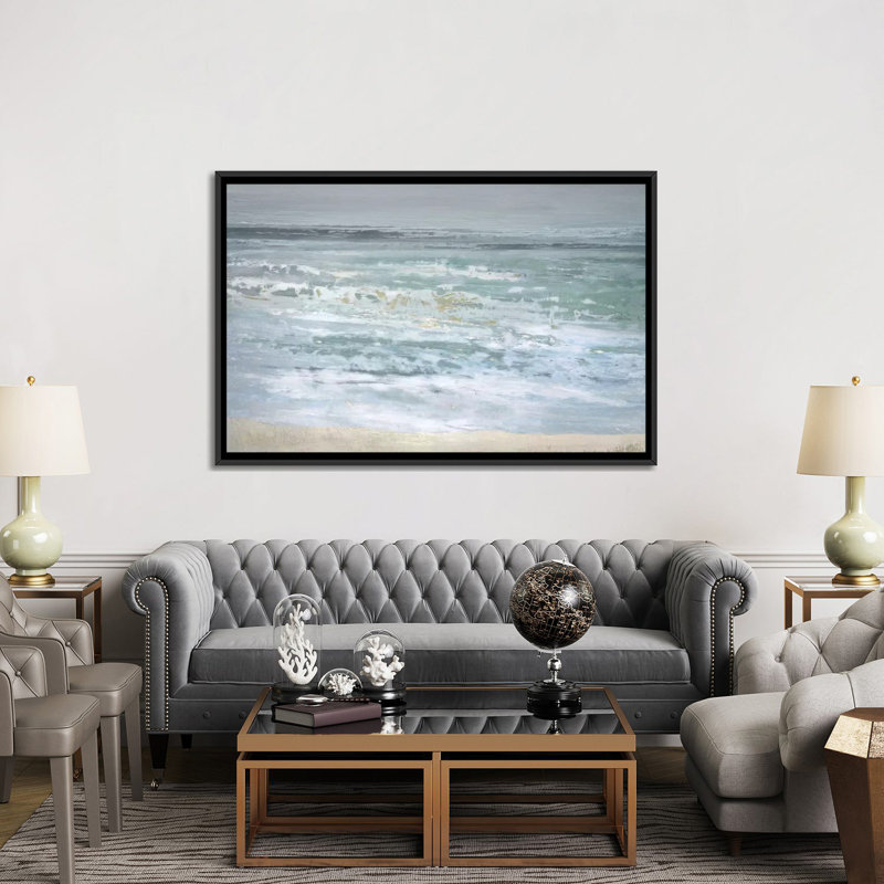 «Spindrift», reproduction sur toile tendue, H 40 po x l 60 po x p 1,5 po, Pas de tapis, Toile avec cadre noir