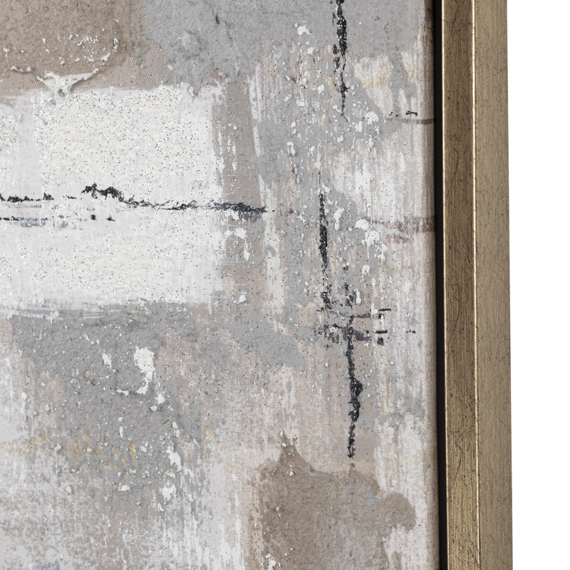 Taupe Escape 4-Piece Neutral Abstract Framed Canvas Wall Art Set