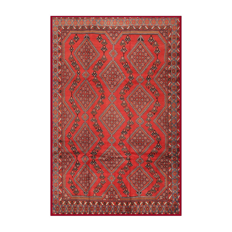 Tapis orange Southwestern, Rectangle 5 pi x 7 pi
