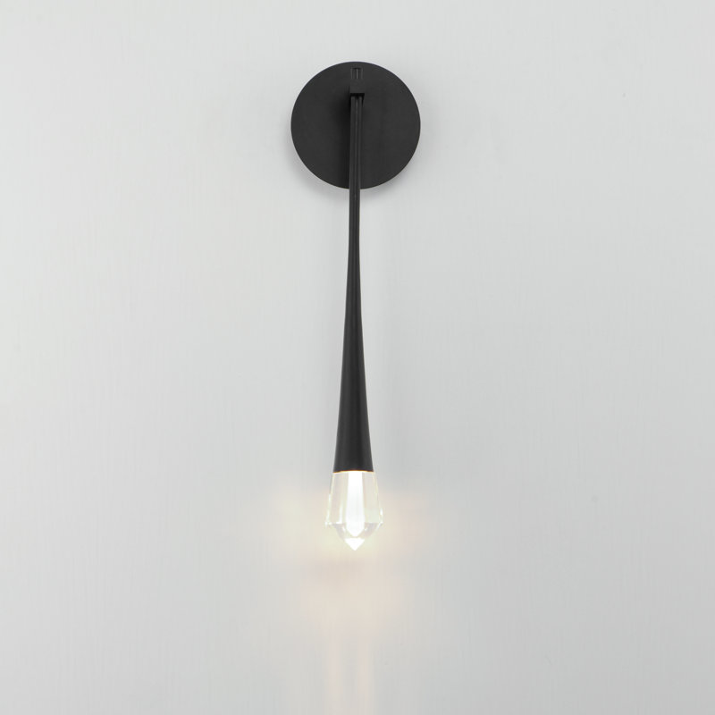 Charlecia Aluminum LED Armed Sconce, Black