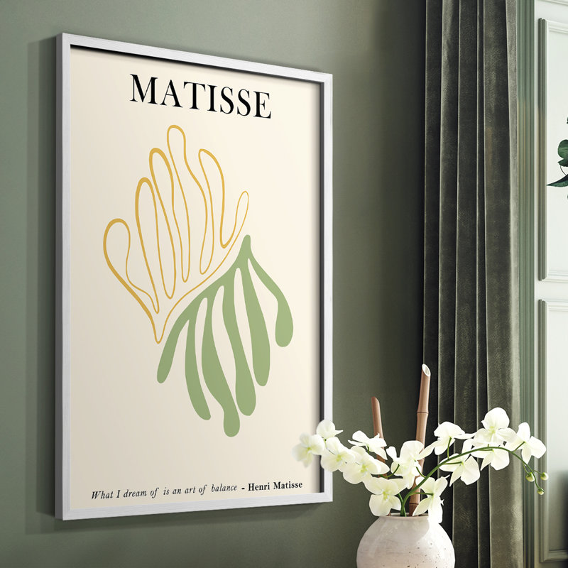 Matisse CDL XXXV, reproduction encadrée - bois massif, H 20 po x l 16 po, Blanc