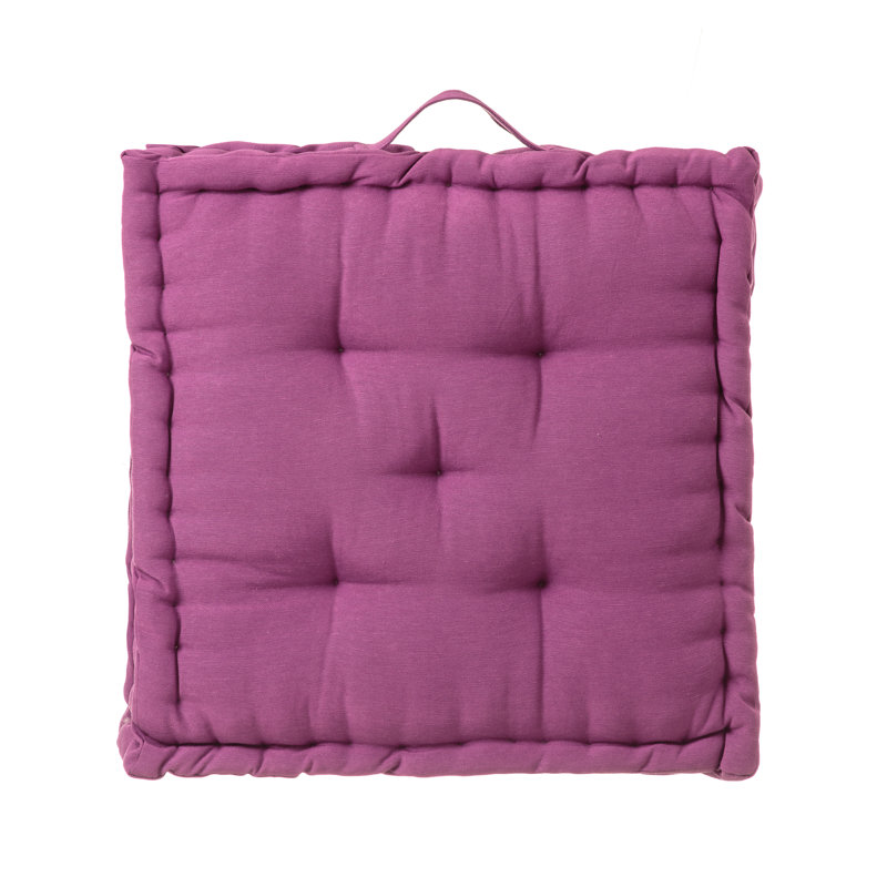Avetta Cotton Square Floor Cushion, 45cm H x 45cm W, Purple