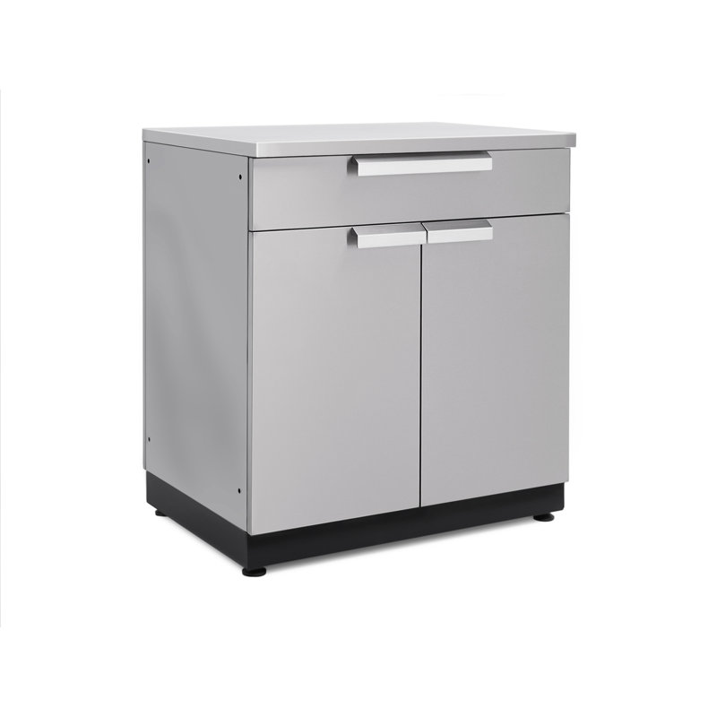 Armoire d'extérieur en acier inoxydable à 2 portes avec 2 tiroirs 32 po