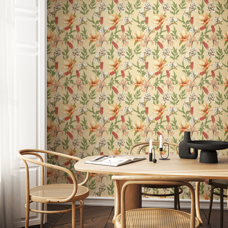 Orchid Bloom Artichoke Smooth Matt Wallpaper, Yellow