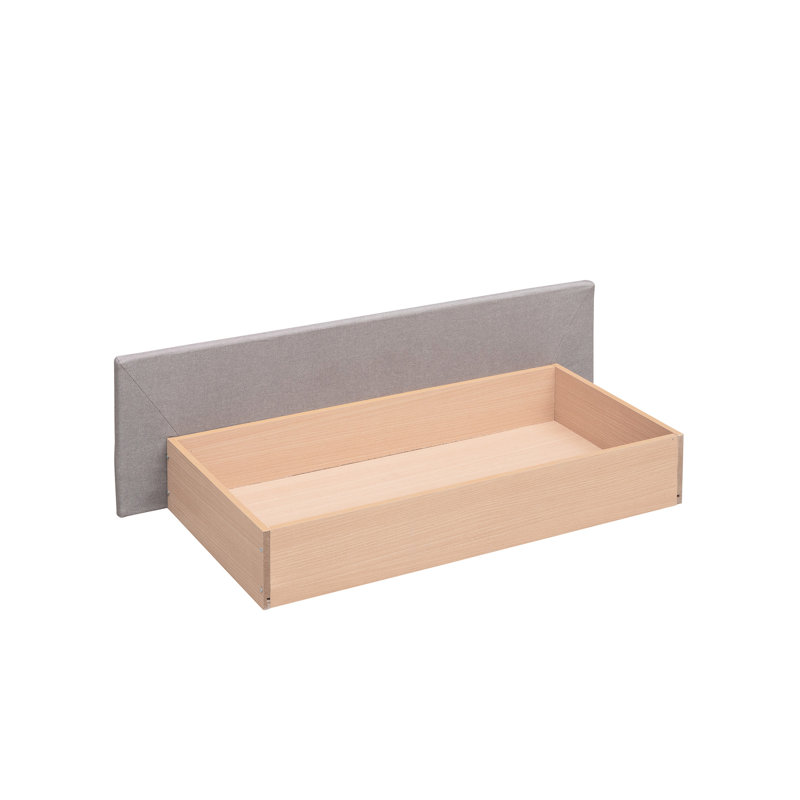 Upholstered Platform Bed With 2 Drawers And Twin Xl Trundle In Delicate Gray Storage- &, Full, Light Gray