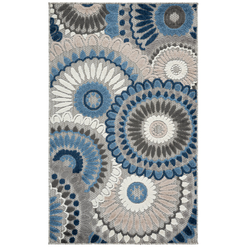 Delloyd Performance Geometric Indoor/Outdoor Area Rug, Rectangle 3' x 5'