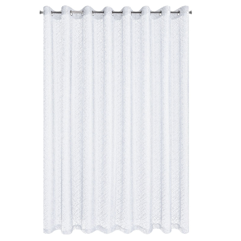 Kashius Sheer Curtain Single Panel, 250cm H x 300cm W, White