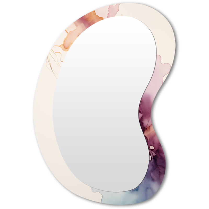 Mer de tranquillité subtile rétro pastels II - miroir mural moderne unique, 31 po x 22 po