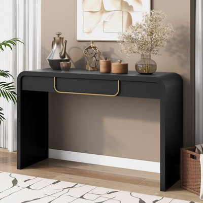 Console en bois avec tiroirs et tablette ouverte Marvyn
