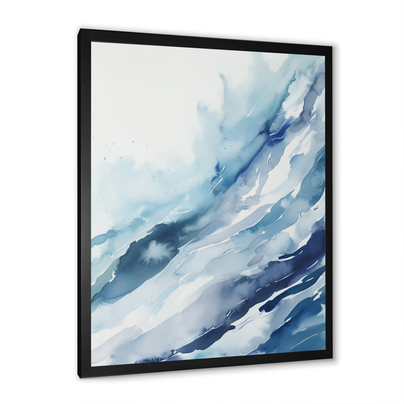 Bleu tourbillon III sur toile, Cadre photo noir simple, H 20 po x l 12 po x P 1 po
