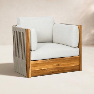 Layton Acacia Swivel Patio Lounge Chair