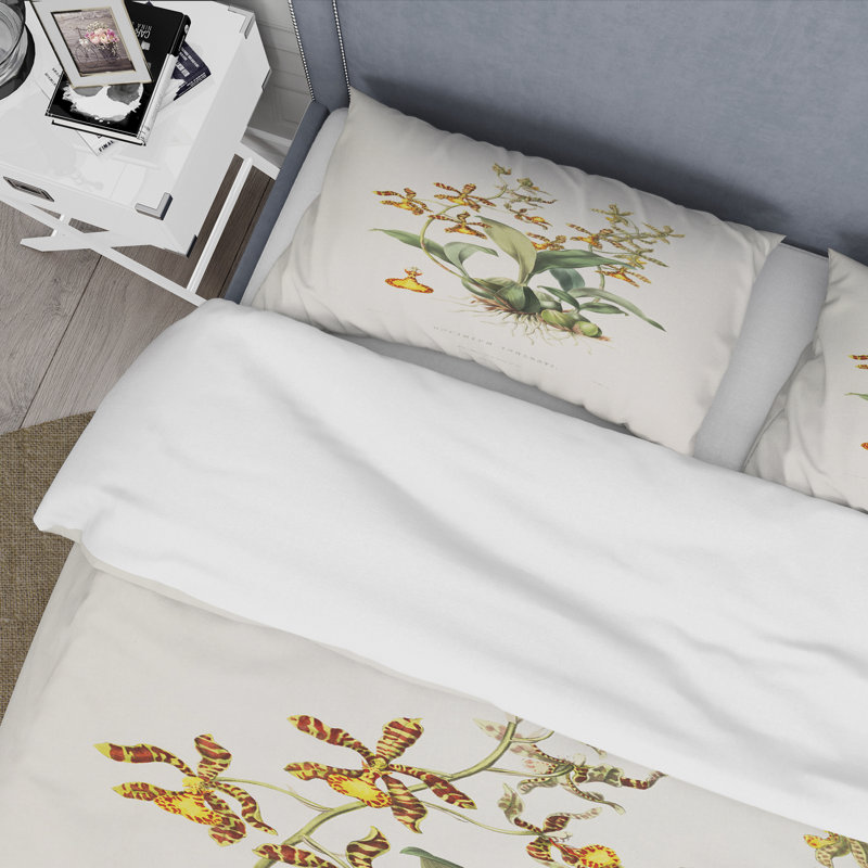 Vintage Flower I - Traditional Duvet Cover Set, King Duvet Cover + 2 King Shams