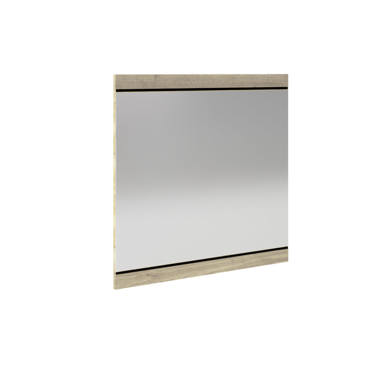 Mcduffy Glass Flat Wall Mirror, Oak Bardolino Grey