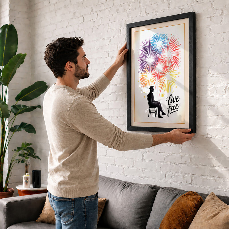 Live Free Modern - Framed Print, Walnut, A1 - 84.1 x 59.4 cm