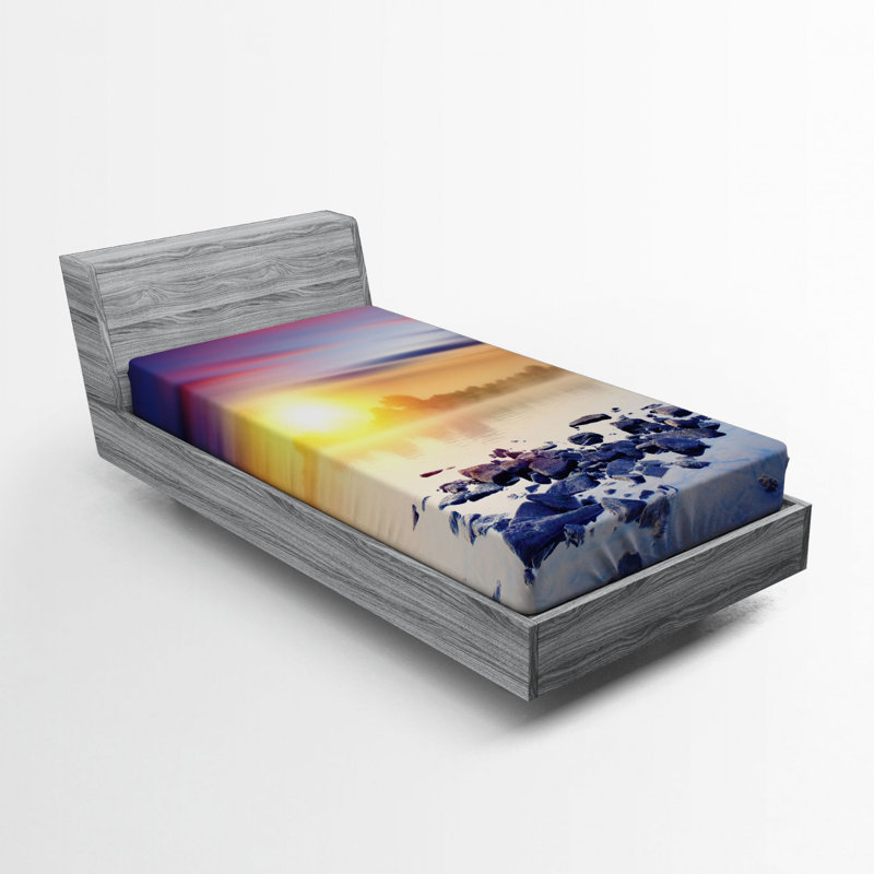 Drap-housse en microfibre Landscape, Drap-housse de taille simple