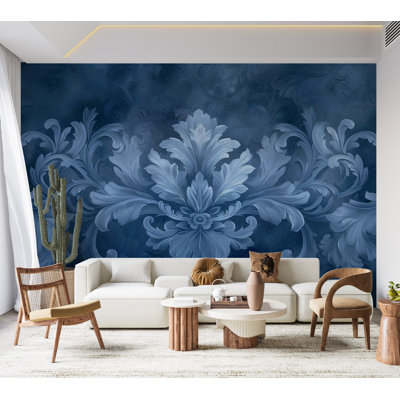 Murale pelez et collez - Décoration bleu foncé