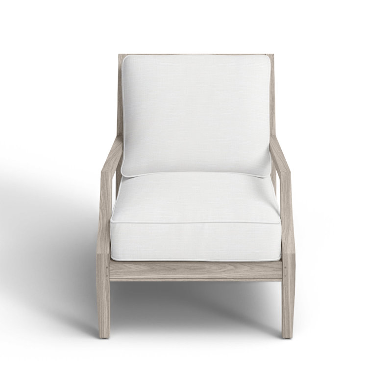 Chaise longue en teck Haley - Huître, Teck huître, InsideOut® Rollo ‑ lin dentelle, Welt + bourre standard
