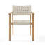 Fauteuils de salle à manger d'extérieur Looma | Ensemble de 2 | Bois d'acacia massif avec assise et dossier en corde tissée à la main