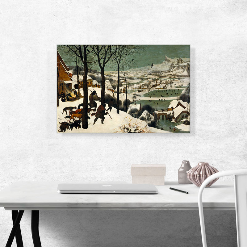 «Hunters in the Snow 1565» par Peter Bruegel l'Ancien, reproduction d'art sur toile tendue, H 18 po x l 26 po x P 1,5 po