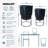 Set of 2 Concrete Effect Round Flower Pots on Metal Stands, Round Indoor Plant Pot Stands for Indoor Plants: D24 H35 cm, with Inner Top D20 cm + D30 H50 cm, with Inner Top D26 cm
