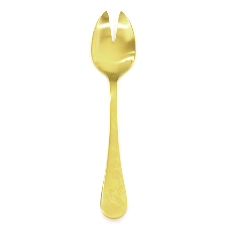 Venere Stainless Steel Salad Servers, Ice Gold
