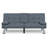 SoftHaus 65" Modern Gray Convertible Futon Sofa Bed with Fold-Down Console, USB Charging Ports and Cupholders