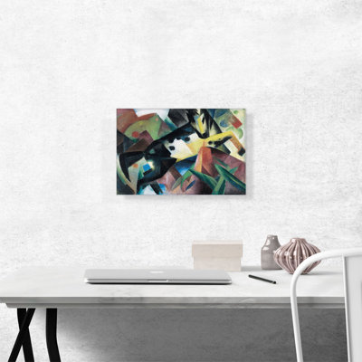 Reproduction d'art sur toile tendue, "J Jump Horse 1912" par Franz Marc