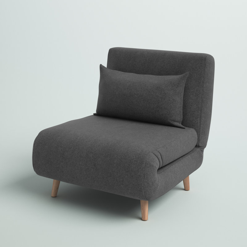 Jacquelyn 32" Wide Convertible Chair, 31.9", Charcoal Fabric