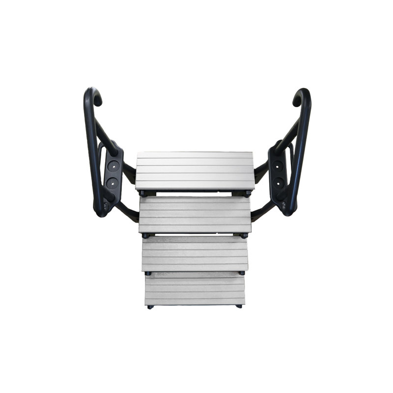 Black Polyethylene 4-Step Spa Ladder with Handrails