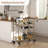 2 Tier Rolling Wine Bar Cart for Home, Small Alcohol Liquor Cart with Mirrored Shelves, Wine Racks & Glass Holder, Compact for Dining Room Living Room Party, Gold-951818628
