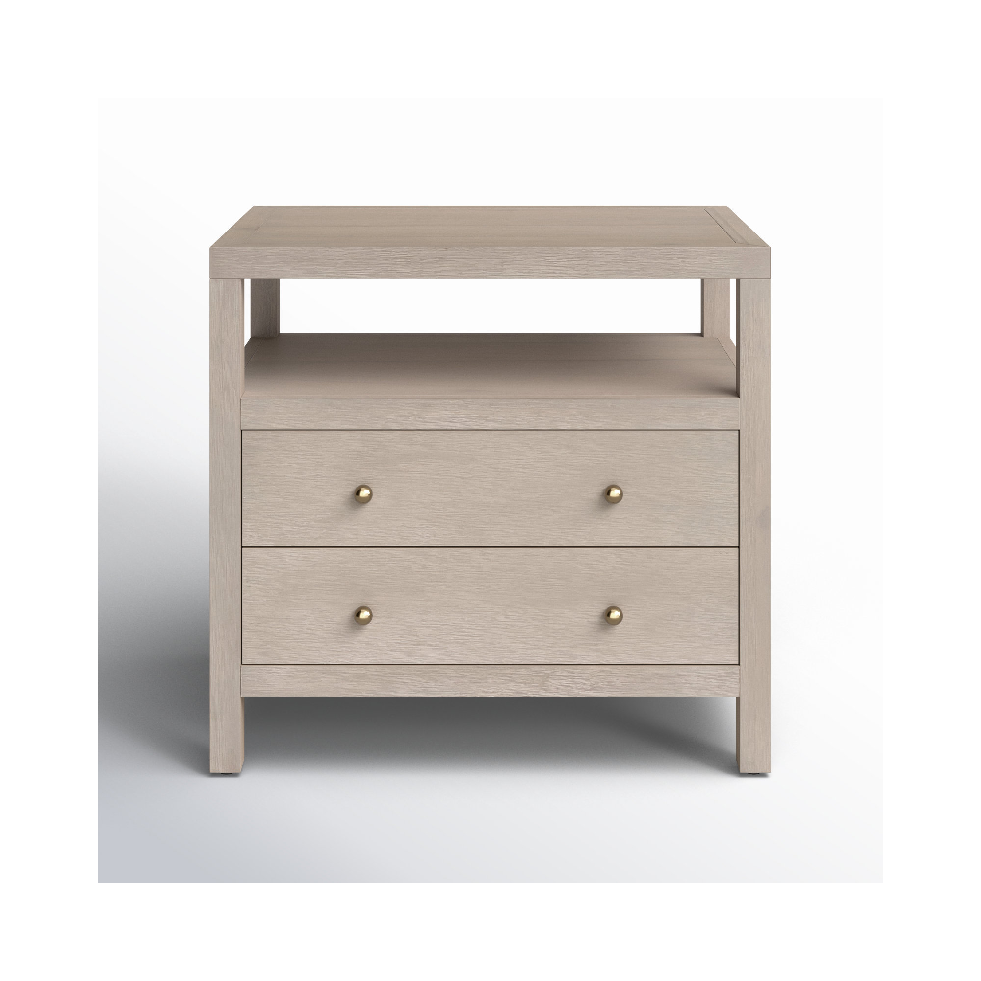 Celine 28" 2-Drawer Nightstand, Antique Taupe