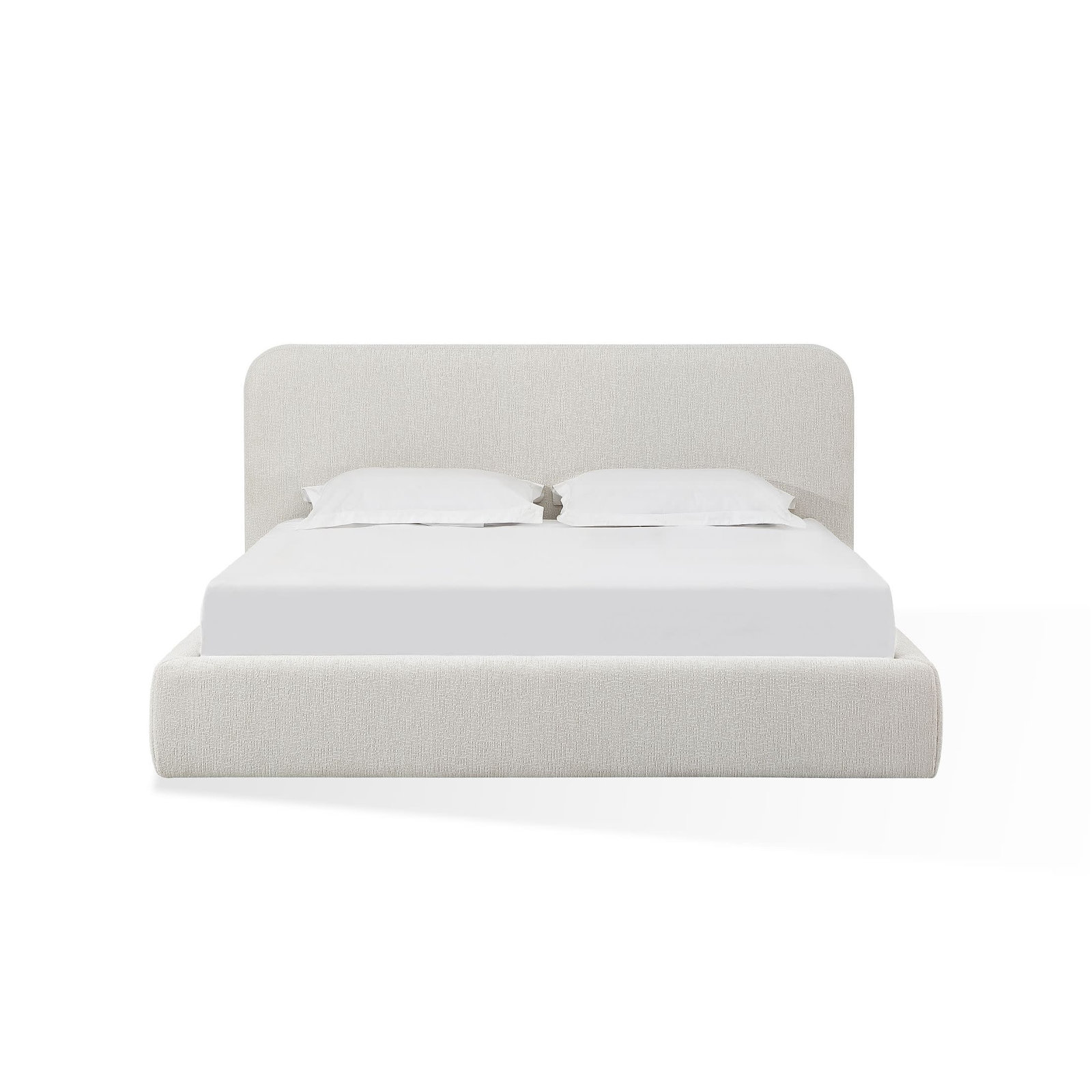 Nori Upholstered Platform Bed, California King, Whitewashed