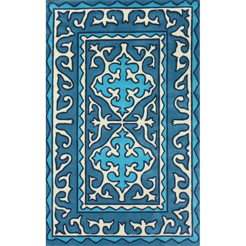 Tapis bleu Irmine, 7 pi 6 po x 9 pi 6 po