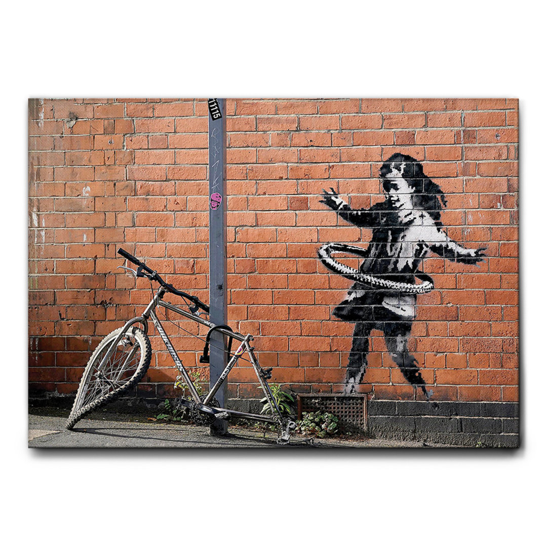 Fotodruck Bicycle Girl Hula Hoop stammt von Banksy