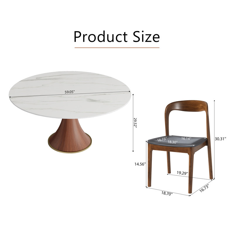 Ensemble de table de salle à manger Tavion 9 pièces Midest Century, Blanc
