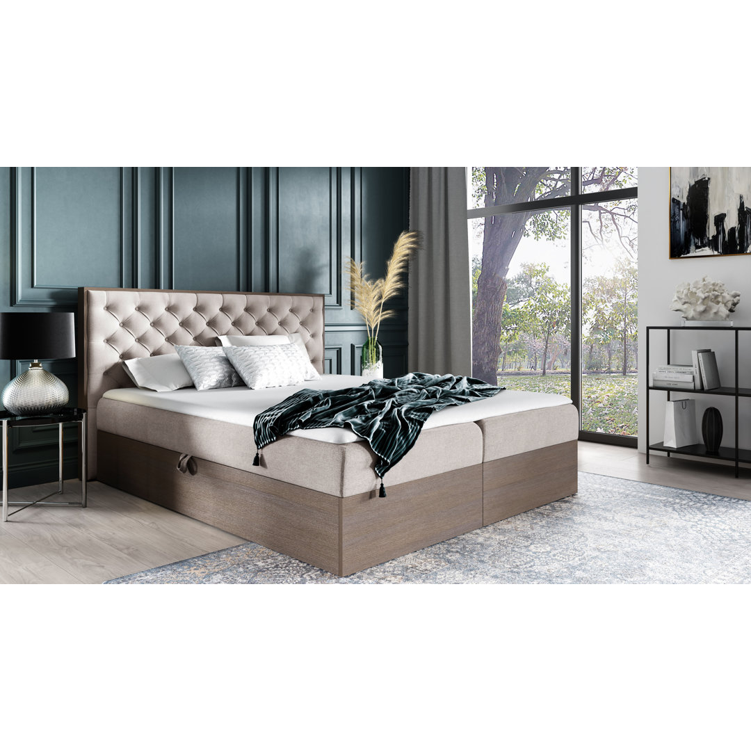 Boxspringbett Rustica 3 mit Topper und Stauraum