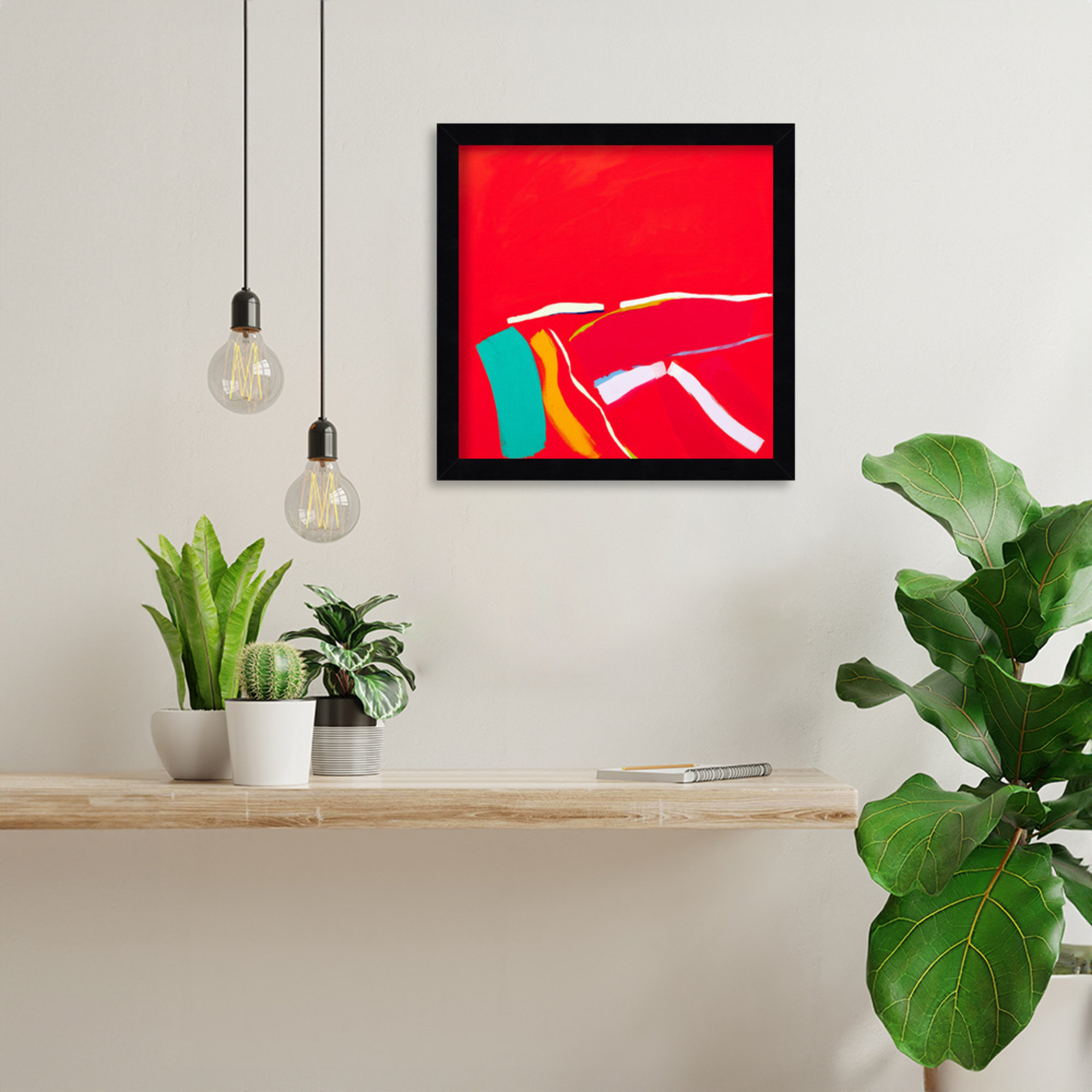 Passion by Angie Kenber Wood Framed Wall Art Print, 13" H x 13" W, Black
