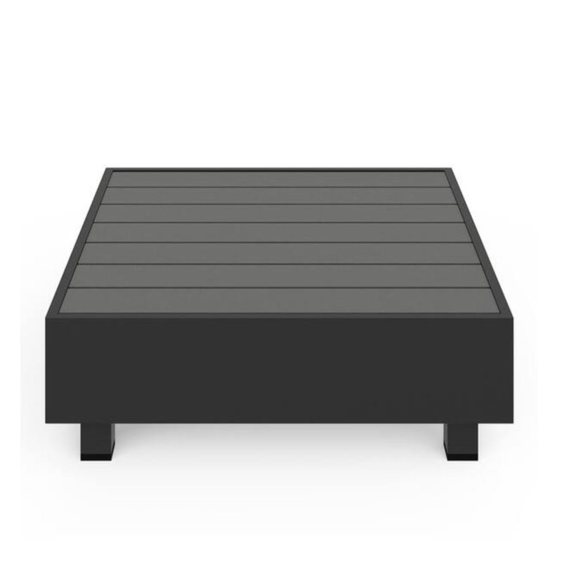 Table basse d'extérieur carrée 29 po en métal noir