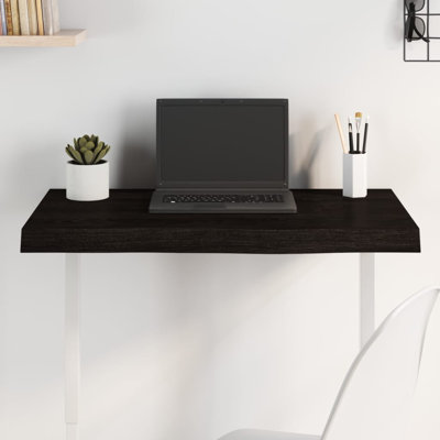  Table Top Dark Brown Solid Oak Wood