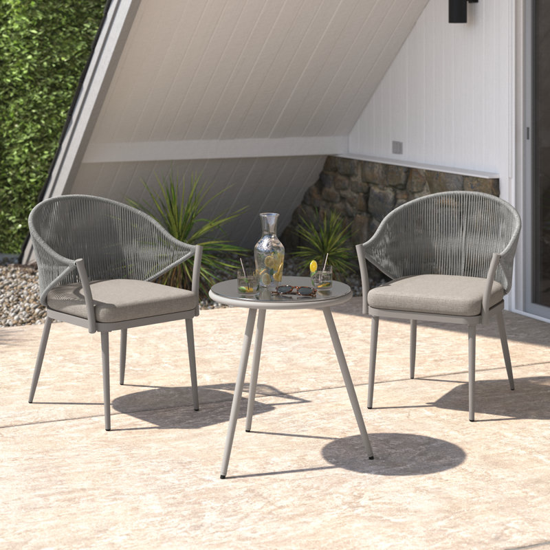 Courtois 2 - Person Patio Conversation Set with Cushions
