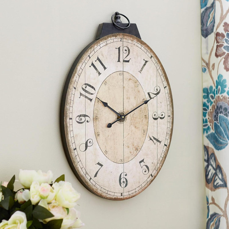 Large French Country Oval Wall Clock