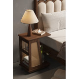 24.8" Brown Rectangular Solid Wood End Tables