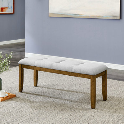 Banc de salle à manger en tissu avec capitonnage