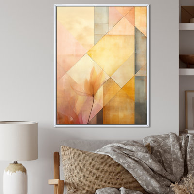 Golden Moon Dreams Retro Illustration I - Impression sur toile géométrique moderne