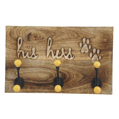 Crochet mural industriel en bois lovers pet
