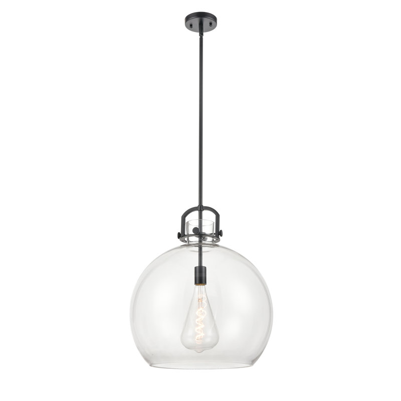 Borgen 1 - Light Single Pendant, Matte Black, 53.5" H x 18" W x 18" D, No Bulb Included