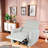 Pu Leather 270° Swivel Rocking Recliner Chair With 30° Rocking & 95-150° Reclining, Overstuffed Padding, For Living Room, Bedroom-1479031020